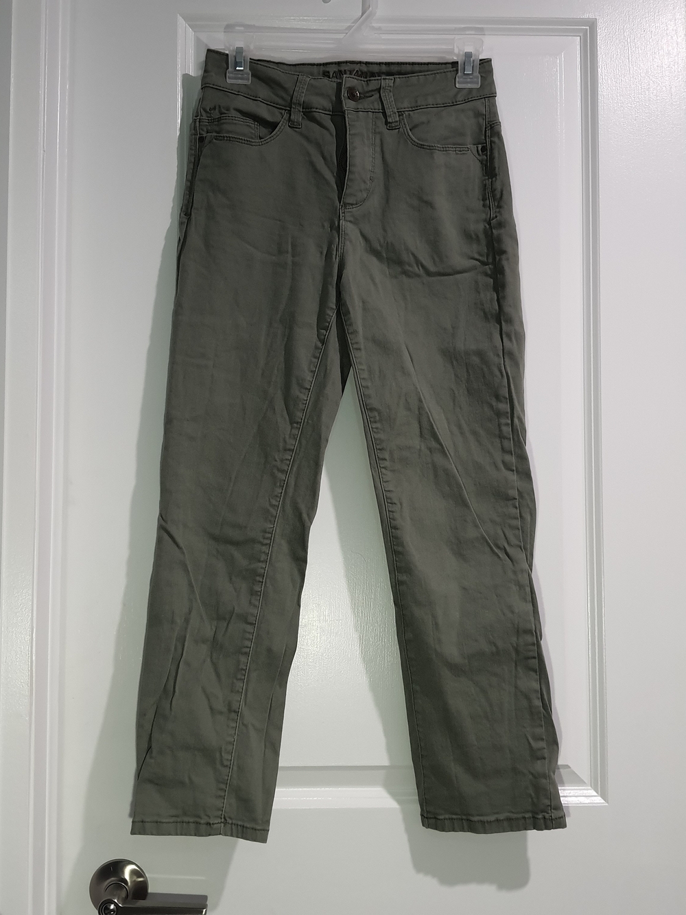 Straight Leg Women's Jeans in Olive Green